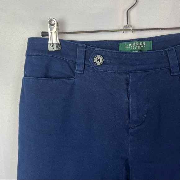 Lauren Ralph Lauren Petite Adelle Navy Blue Straight Leg Pants 2P - Picture 4 of 5